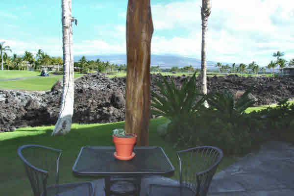 Lower Lanai of Unit G-4, Front & Center overlooking the 10th Fairway Tee.