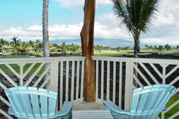 Master Lanai overlooking 10th Fairway tee to Mauna Kea beyond.
