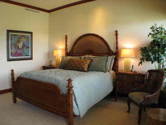 Master suite bedroom with designer furniture